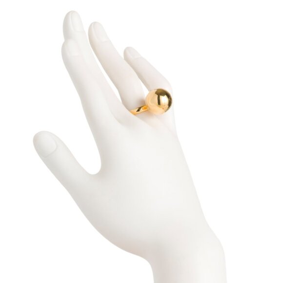 SHAANTI JEWELS Gold Made In India 18k Gold Plated Sterling Silver Ball Ring - Picture 2 of 2